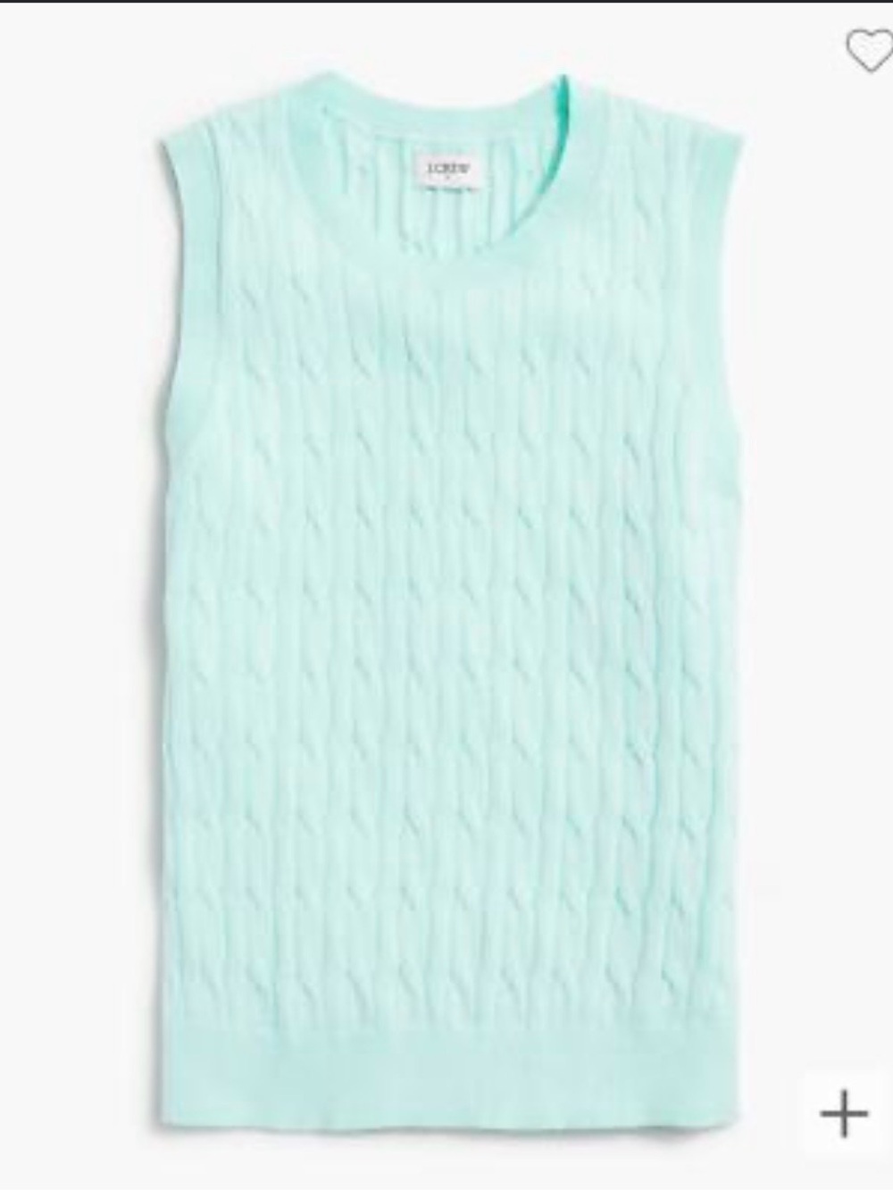 J. Crew Pale Blue Cable Knit Sleeveless Top SZ XXL